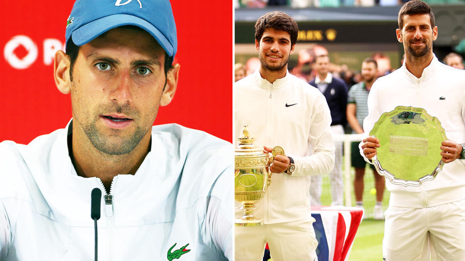 Novak Djokovic and Carlos Alcaraz.