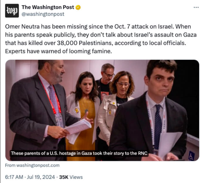 The Washington Post’s social media post was deleted Friday amid rampant criticism.