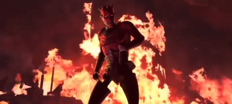 Darth Maul returned from his <em>Phantom Menace</em> death in <em>Star Wars: The Clone Wars</em>. (Photo: YouTube)