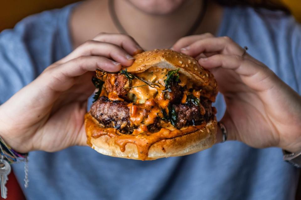 Get messy: An adult-sized burger at Bodean's