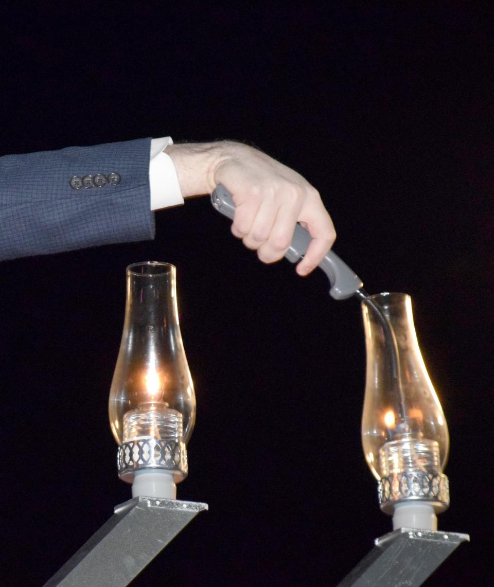 In observance of Hanukkah, the Chabad of Panama City Beach hosted the third annual Grand Menorah Lighting Event on Monday night at Pier Park.