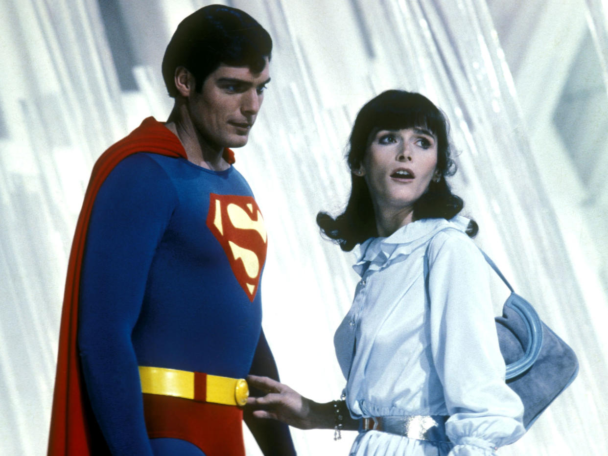 Kidder recalled annoying Reeve, with whom she is pictured in ‘Superman II’, by reading in between takes rather than staying in character: Rex