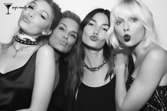 Gigi Hadid, Yolanda Hadid, Lily Aldridge and Taylor Swift give kissy faces