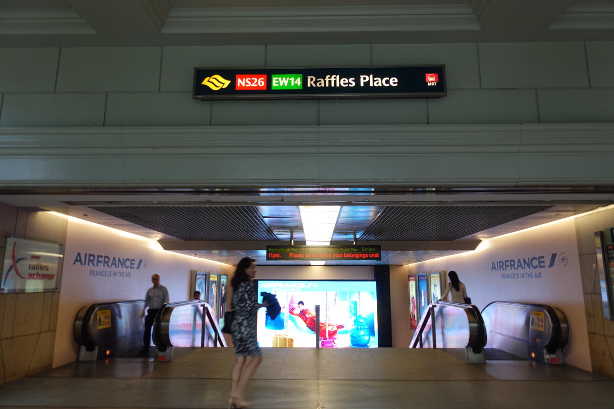 Raffles Place MRT Station Singapore (Yahoo News Singapore file photo)