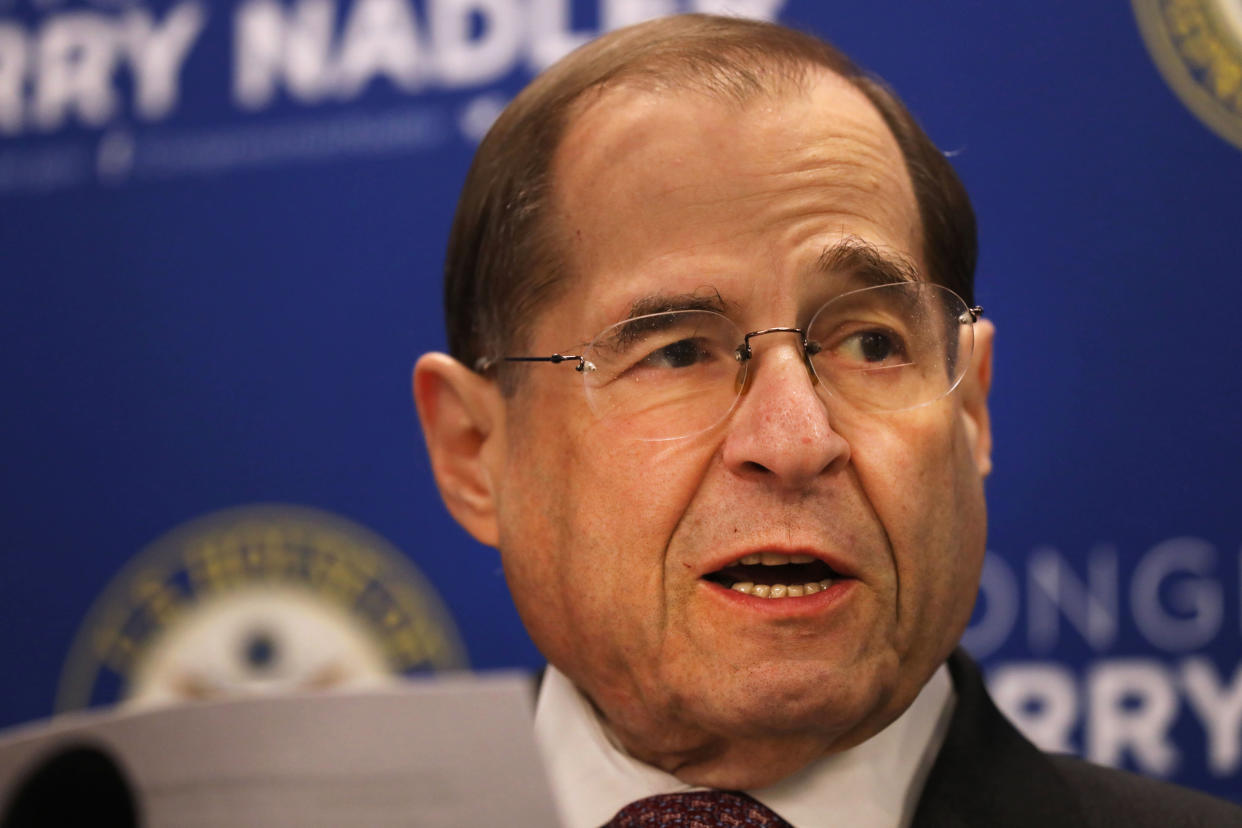 NEW YORK, NEW YORK - APRIL 18: House Judiciary Committee Chairman Jerrold Nadler (D-NY) holds a news conference on April 18, 2019 in New York City. Prior to the Justice Department’s release of Mueller’s report, Nadler requested Special Counsel Robert Mueller appear before his committee no later than May 23. Politicians, journalists and citizens alike are reading the highly anticipated report for the first time on Thursday.  (Photo by Spencer Platt/Getty Images)