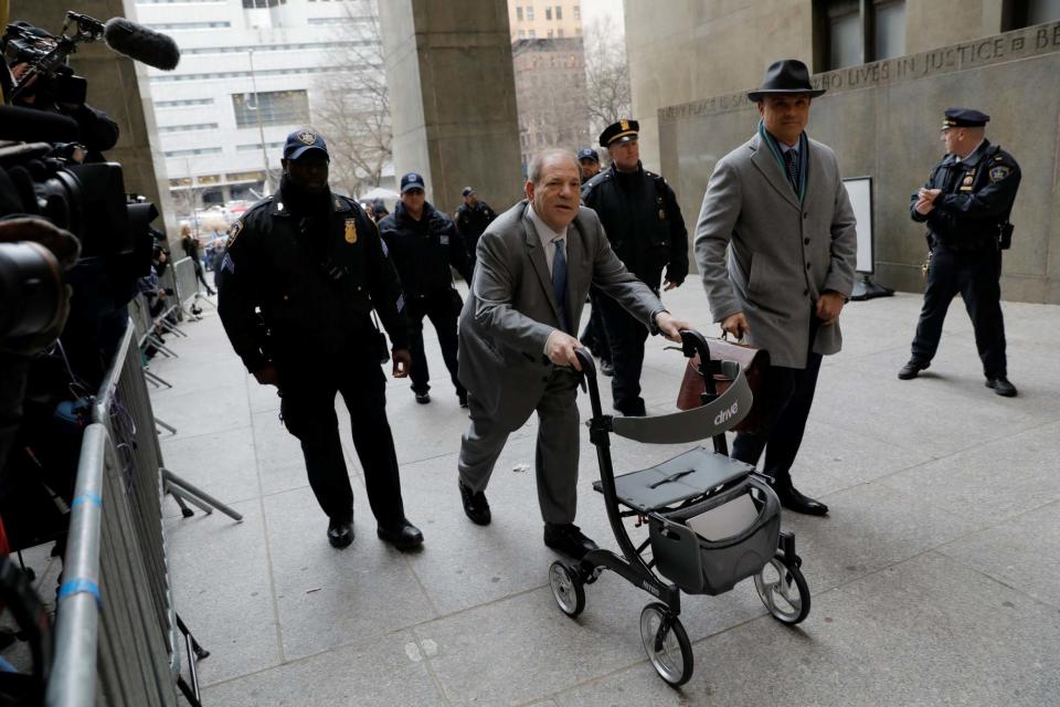 Weinstein used a zimmer frame as he attended court during the trial (REUTERS)