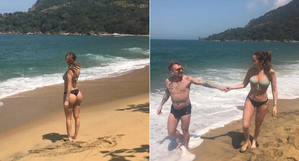 Silvina Luna y El Polaco, reconciliados en Brasil: se mostraron enamorados en la playa. Foto: Instagram/silvinalunaoficial