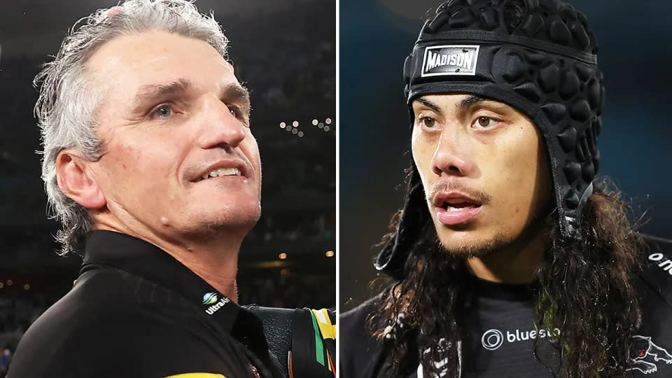 Pictured right is Jarome Luai and Ivan Cleary on the left.