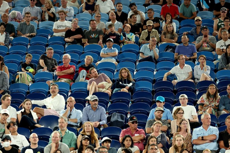 Many fans stayed at the Rod Laver Arena but there were empty seats for the last quarter-final of the day (Getty Images)