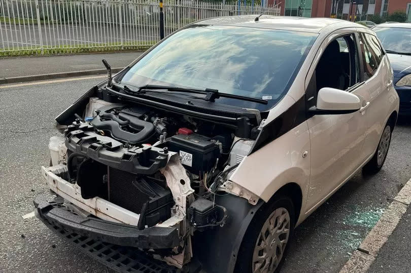 A shredded Toyota on Camden Street, Jewellery Quarter. (Picture taken on June 18.)