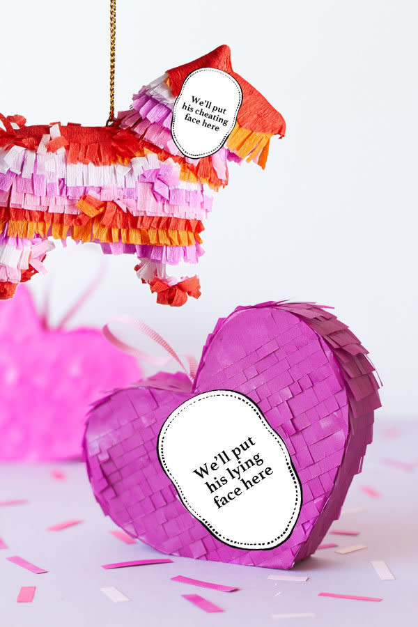 Valentine's Day is supposed to be a day to remember the one you love. For too many people, it's a day to remember the jerks who've done you wrong. Place the face of the person you hate on these <a href="https://www.getcutesy.com/wreckyourex" target="_blank">revenge pinatas</a> and get out your aggressions whacking them hard. Oh, don't forget to add the candy first!&nbsp;