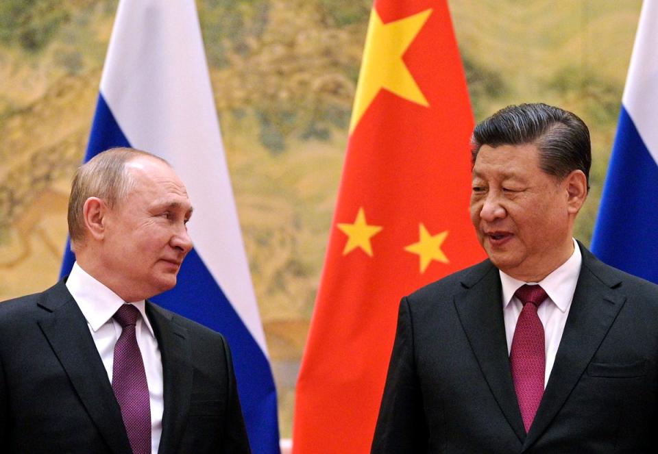 Putin and Xi will attened an ‘infomal dinner’ in Moscow on Monday (AP)