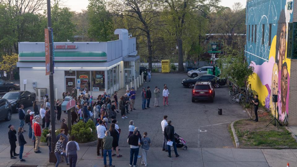 A crowd of almost 100 gathered to express their feelings about the recent defacement of the  &quot;Home Is Where We Make It&quot; mural, after less than 48 hours&#xa0;of its completion.