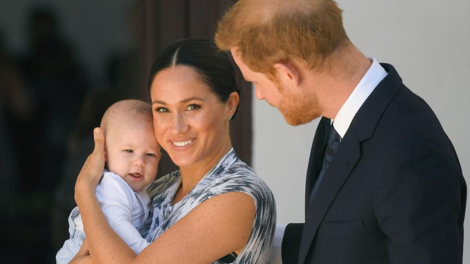 CAPE TOWN, SOUTH AFRICA – SEPTEMBER 25: Prince Harry, Duke of Sussex, Meghan, Duchess of Sussex and their baby son Archie Mountbatten-Windsor meet Archbishop Desmond Tutu and his daughter Thandeka Tutu-Gxashe at the Desmond & Leah Tutu Legacy Foundation during their royal tour of South Africa on September 25, 2019 in Cape Town, South Africa. (Photo by Pool/Samir Hussein/WireImage)