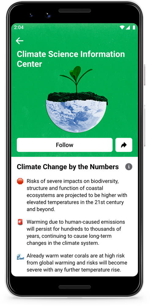 圖／破解常見氣候變遷迷思，Facebook 推出氣候科學資訊中心。