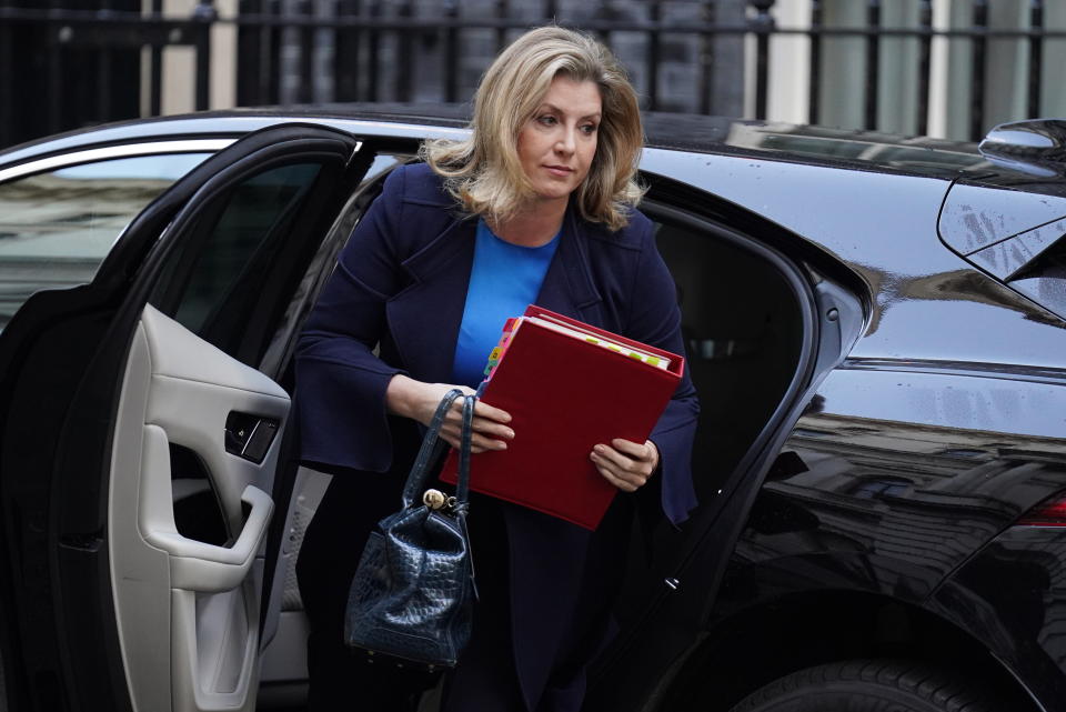 Leader of the House of Commons Penny Mordaunt arrives in Downing Street in London, ahead of a cabinet meeting. Picture date: Tuesday October 18, 2022.