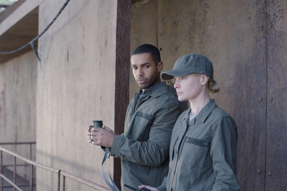 Lucien Laviscount and Kate Bosworth star as soldiers manning an ocean outpost in the futuristic thriller "Last Sentinel."