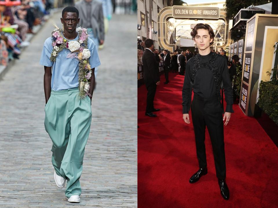 Louis Vuitton Menswear Spring 2019; Timothée Chalamet in 2019