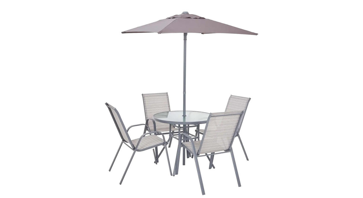 Andorra 4 Seater Garden Dining Set with Parasol