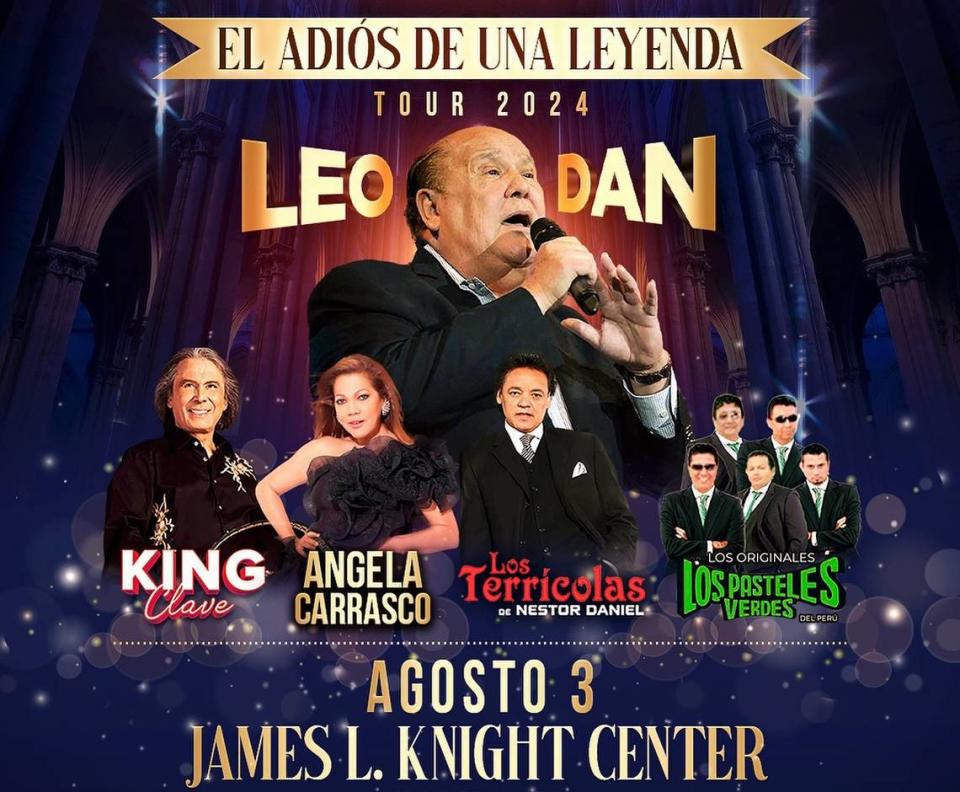 Leo Dan en Miami: “El adiós a una leyenda” en el James L. Knight Center. Cortesía