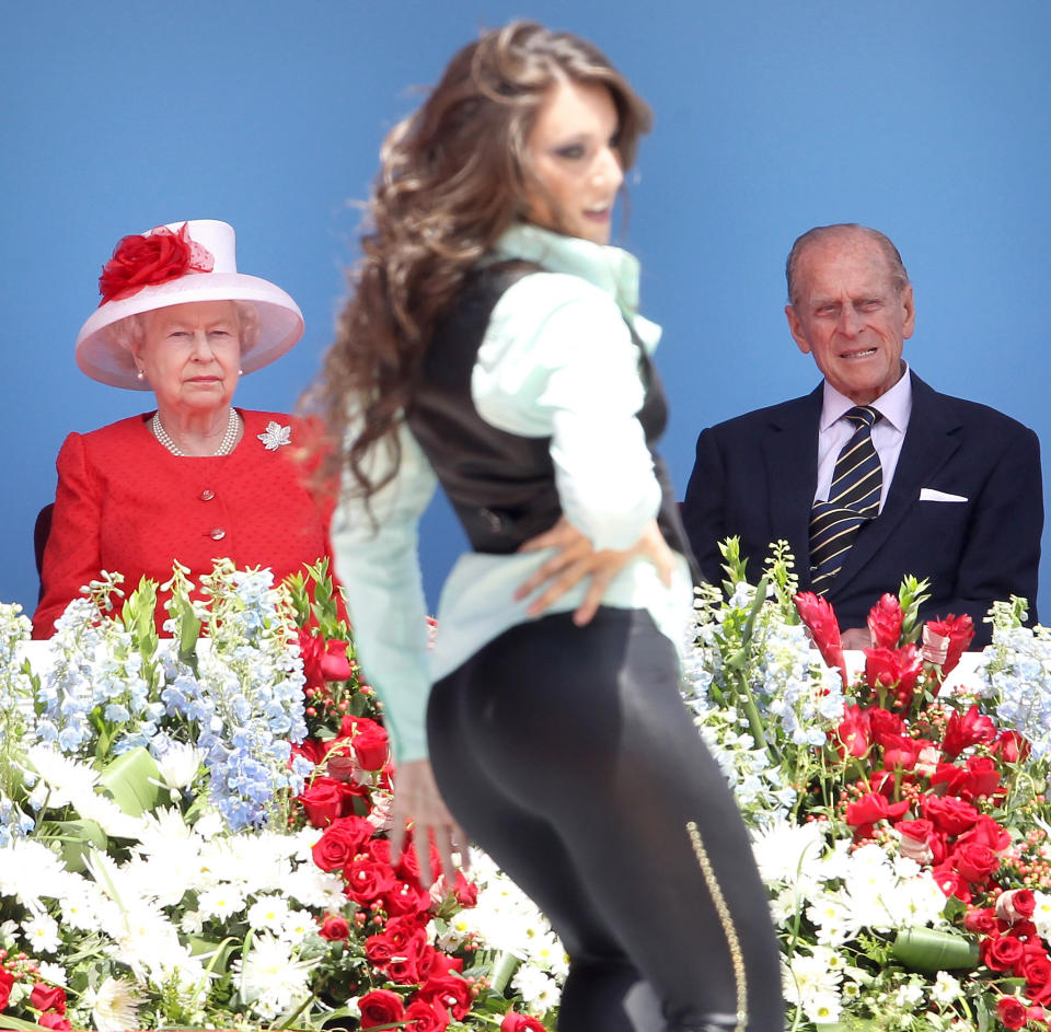 Queen Elizabeth II and Prince Philip, Duke of Edinburgh watch a dancer perform during Canada Day celebrations on Parliament Hill on July 1, 2010 in Ottawa, Canada. The Queen and Duke of Edinburgh are on an eight day tour of Canada starting in Halifax and finishing in Toronto.