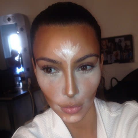What we all aspire to when smearing on make-up before work at 7am - Credit: @kimkardashian