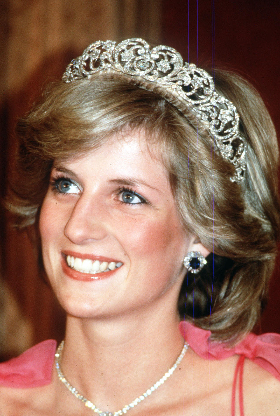 <p>The Spencer tiara is a family heirloom. The cherished possession was originally given to Princess Diana’s grandmother, Lady Cynthia Hamilton, as a wedding gift back in 1919. In the ’30s, the headpiece was adorned with tulip-shaped diamonds. The headpiece was worn by Diana’s sisters on their wedding days, and by Victoria Lockwood, the first wife of Diana’s brother, Charles. Of course, Diana decided to wear the family tiara on her wedding day too, despite being offered the Cambridge Lover’s Knot tiara by Queen Elizabeth. Here, Princess Diana is pictured wearing the tiara at a state reception in Brisbane, Australia, in April 1983. </p>