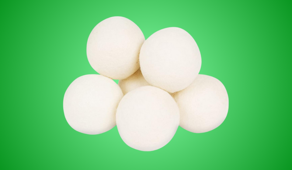 a set of six dryer balls