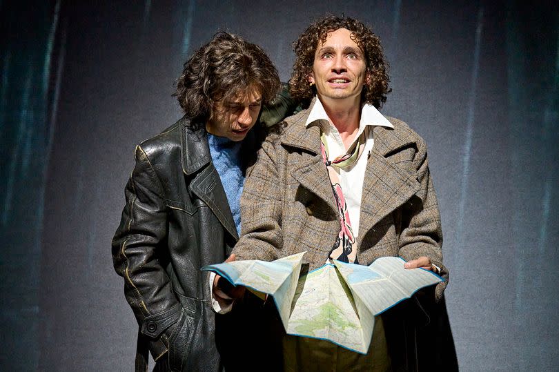 Adonis Siddique (Marwood) and Robert Sheehan (Withnail) in Withnail & I at Birmingham REP