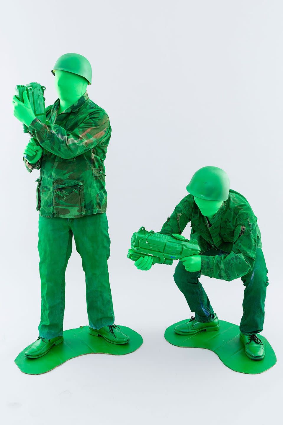 <p>Green spray paint turns thrift store duds into the (army) squad goals. Leave no man behind! </p><p><em><a href="https://www.brit.co/gay-couple-halloween-costumes/" rel="nofollow noopener" target="_blank" data-ylk="slk:Get the tutorial at Brit + Co »;elm:context_link;itc:0;sec:content-canvas" class="link ">Get the tutorial at Brit + Co »</a></em> </p>