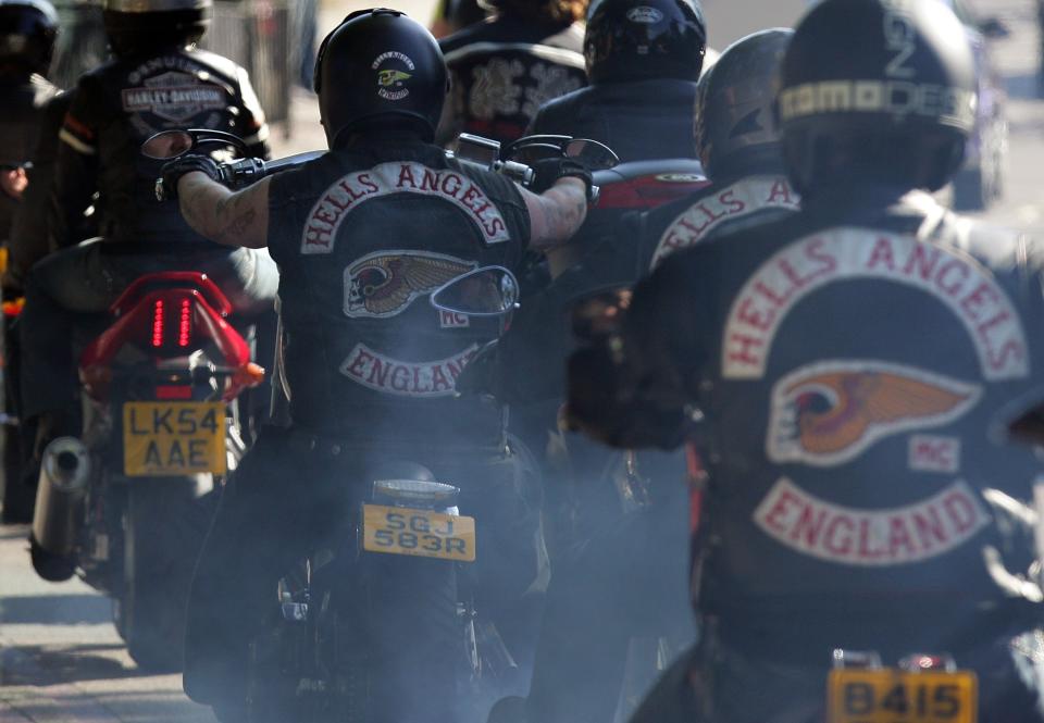 Bikers leave after the funeral for Gerard Tobin, outside Mortlake cemetary on September 15, 2007 in London England. (Photo by Cate Gillon/Getty Images)