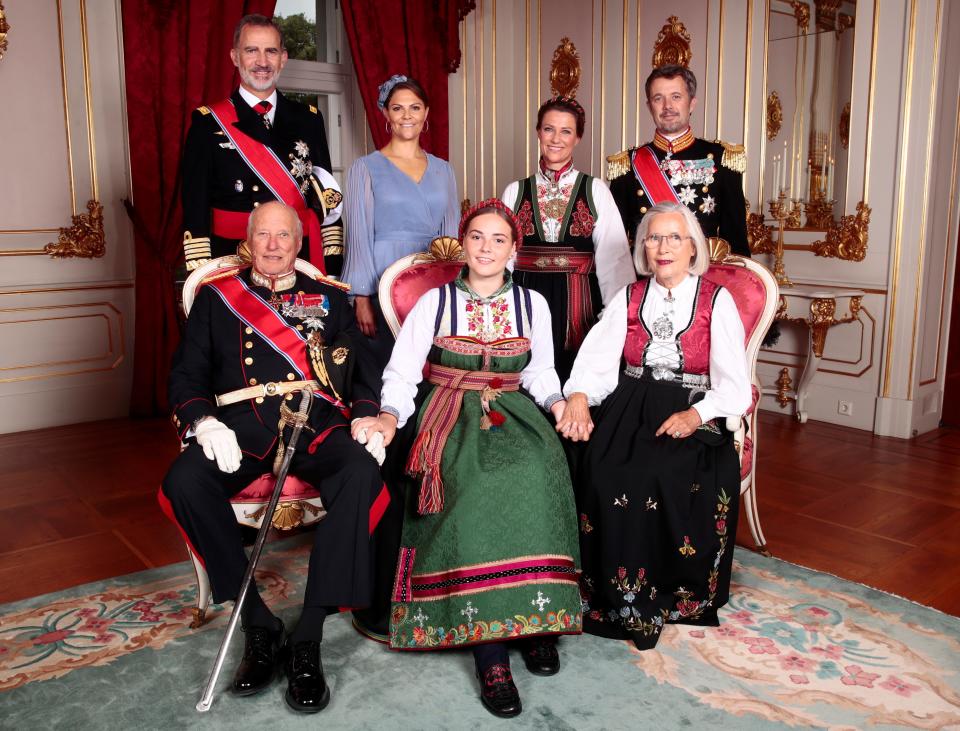 The occasion brought together royals from around the world, as many serve as her godparents. King Felipe of Spain and Crown Prince Frederik of Denmark, who are both godfathers, and godmother Crown Princess Victoria of Sweden posed for a portrait. <a href="https://people.com/royals/princess-martha-louise-norway-confirms-relationship-american-boyfriend-shaman-durek/" rel="nofollow noopener" target="_blank" data-ylk="slk:Princess Märtha Louise;elm:context_link;itc:0;sec:content-canvas" class="link ">Princess Märtha Louise</a> of Norway, her aunt and godmother, was also present.