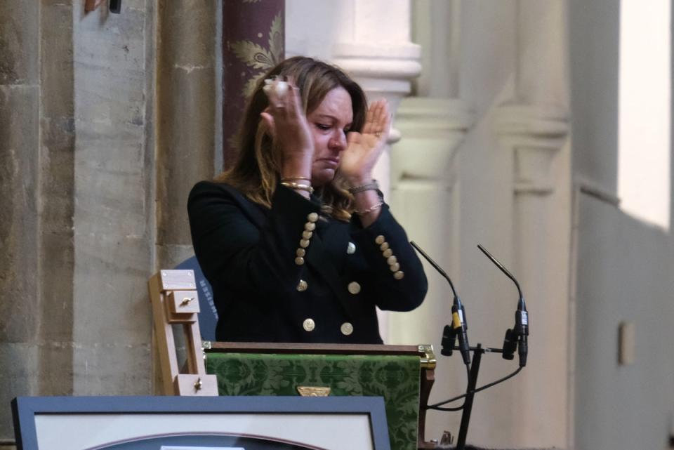 Emma Webber during the service (PA)