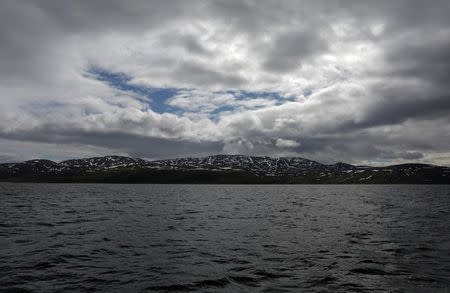 A view of the hills from Repparfjord, Norway, June 13, 2018. REUTERS/Stoyan Nenov/Files