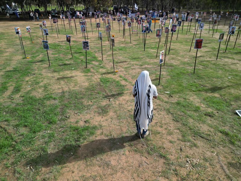 Tribute to the people who were killed during the October 7 attack at the site of the Nova festival, in Re'im