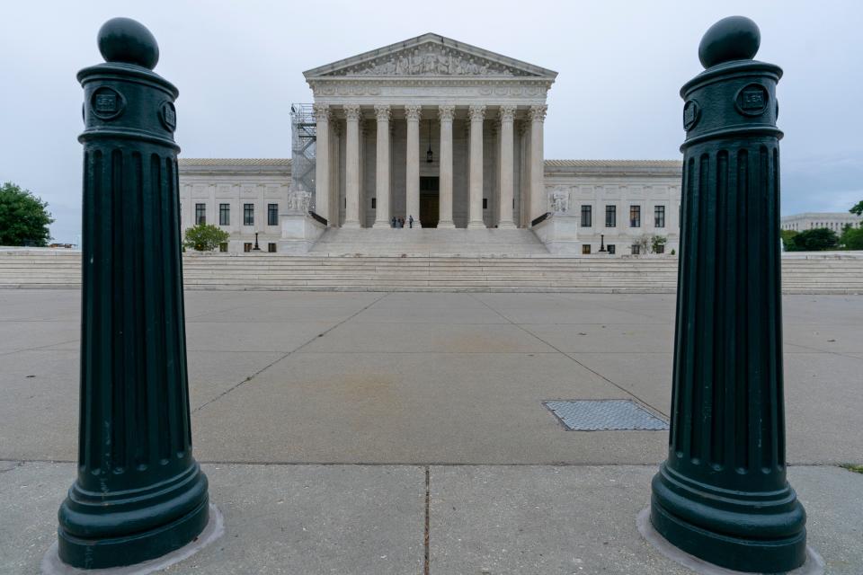 The U.S. Supreme Court is seen as, Tuesday, May 16, 2023, in Washington. (AP Photo/Alex Brandon) ORG XMIT: DCAB114