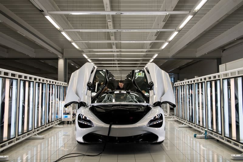 FILE PHOTO: A McLaren 720S is assembled on the factory floor of the McLaren Automotive Production Centre Woking