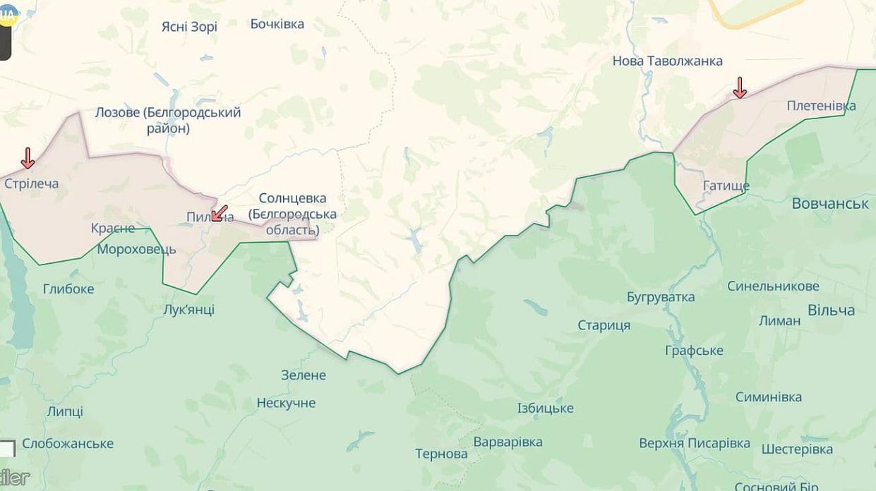 The north of Kharkiv Oblast. Screenshot: Deepstatemap