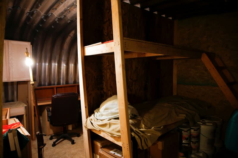 The interior of an underground bunker at a survival camp called Fortitude Ranch