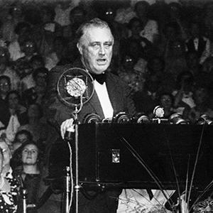 President Franklin D. Roosevelt speaks at Chautauqua, N.Y., Aug. 15, 1936. / Credit: AP