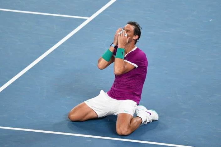 Nadal was physically &#x002018;destroyed&#x002019; after the five-hour epic (AFP via Getty Images)