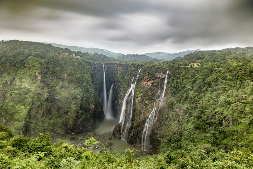 A view of the world famous Jog Falls in Karnataka, India during the monsoon season