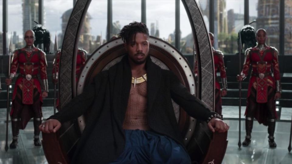 Michael B. Jordan as Killmonger in Black Panther