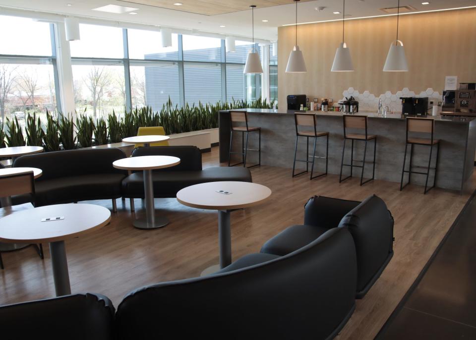 A break area within Wacker Chemical Corp.'s new Innovation Center near Ann Arbor is pictured Tuesday during the facility's grand opening.