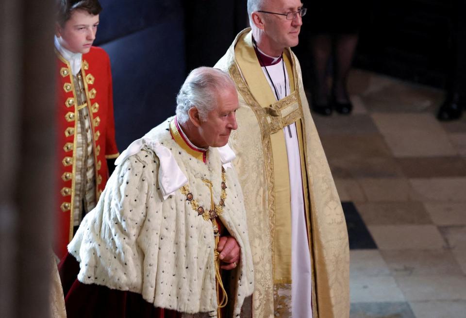 britains king charles iii arrives at westminster abbey in central london on may 6, 2023, for his coronation the set piece coronation is the first in britain in 70 years, and only the second in history to be televised charles will be the 40th reigning monarch to be crowned at the central london church since king william i in 1066 outside the uk, he is also king of 14 other commonwealth countries, including australia, canada and new zealand camilla, his second wife, will be crowned queen alongside him, and be known as queen camilla after the ceremony photo by phil noble pool afp photo by phil noblepoolafp via getty images