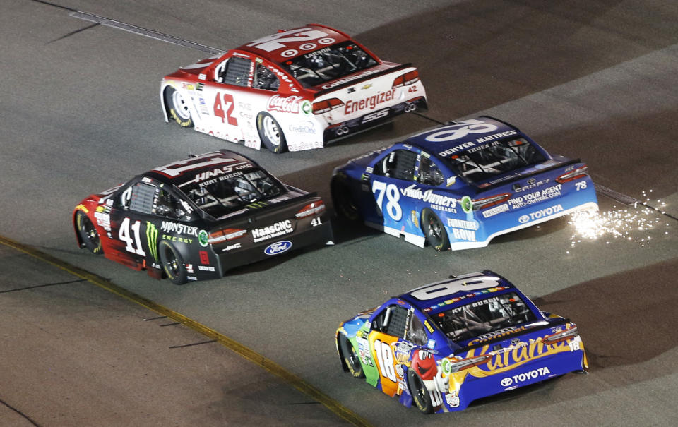 Kyle Larson (42) wins at Richmond. (AP)