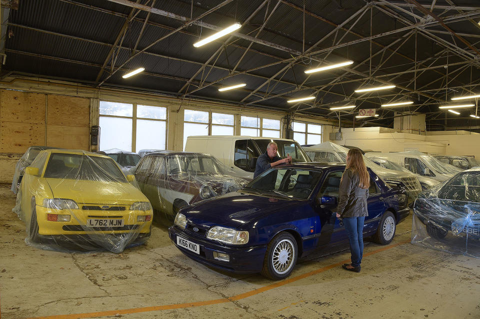 <p>This handsome devil was one of the most desirable Fords you could buy anywhere in 1990. The original Sapphire RS Cosworth arrived in 1988, but the car was upgraded to a four-wheel drive version in 1990. Power came from a turbocharged 2.0-litre 4-cylinder, good for 220bhp, a 0-60mph time of 6.6sec and a top speed of 146mph.</p><p>Refinement was high, and secure handling meant this was by far the most pliable fast Sierra, and the police were huge fans of the car as also, unfortunately, were criminals who liked to pinch them.</p>