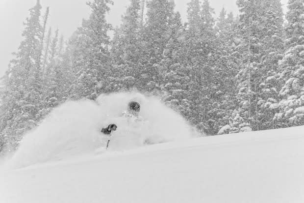 <em>Julian Carr goes deep during a classic Taos storm</em><p>Photo: Liam Doran</p>