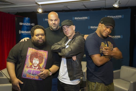 Eminem and friends at his Shade 45 studio at Sirius XM