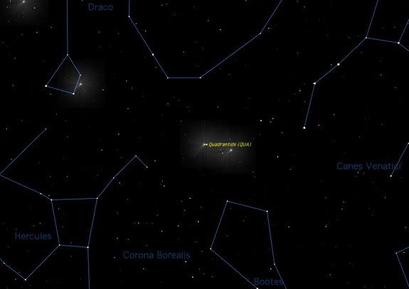 The Quadrantid meteor shower should give skywatchers looking up at the Eastern sky (shown here) a good show when it peaks this week.